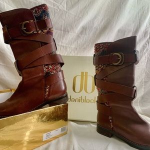 daniblack Herman mid-calf expresso/red gypsy boots